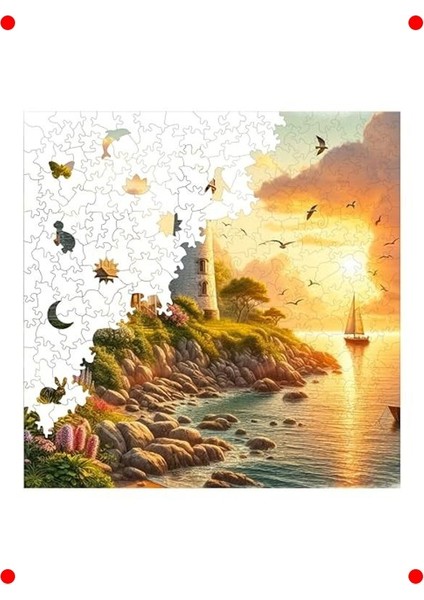 Deniz Feneri Temalı Ahşap Puzzle, 353 Parça fırsatları