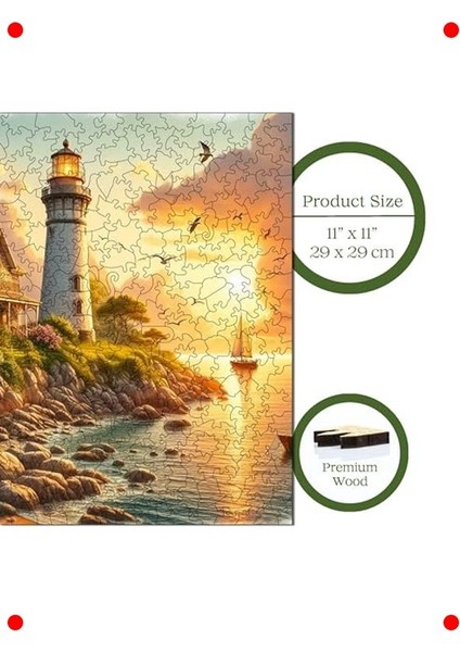 Deniz Feneri Temalı Ahşap Puzzle, 353 Parça indirimleri