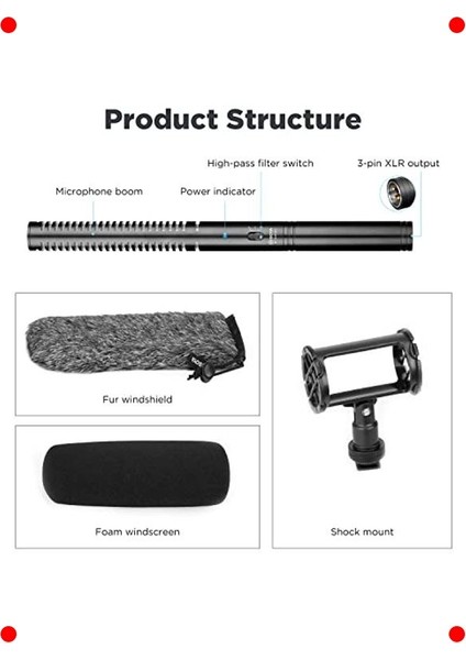 Profesyonel Shotgun Mikrofon - Yüksek Yönelimsellik indirimleri