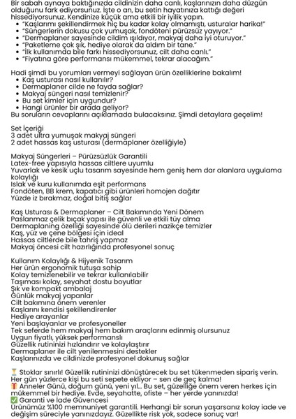 5’li Makyaj Süngeri ve Kaş Usturası Seti – Profesyonel Güzellik Araçları 722336 fiyatları