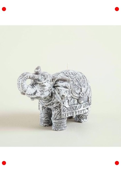 Boho Fil Temalı Dekoratif Mum - Gri modelleri