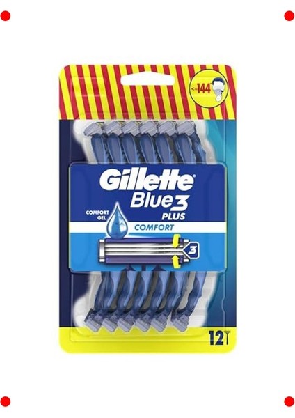 Konforlu Üç Bıçaklı Kullan At Tıraş Bıçağı (12'li)