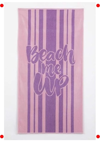 Kadın Pamuklu Plaj Havlusu - Lila Renk