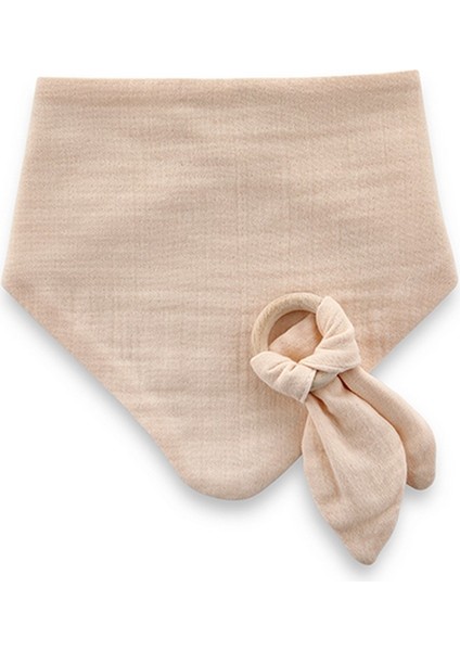 Ahşap Diş Kaşıyıcılı Bürümcük Müslin Önlük 736 Somon