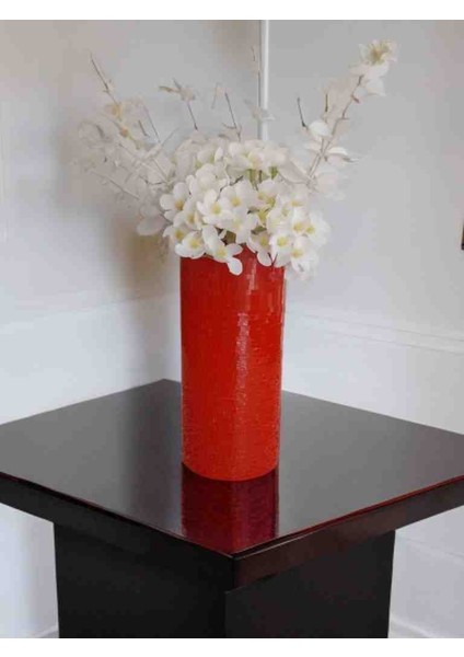 Aynalı Cam Vazo Kırmızı Uzun Boy fiyatları