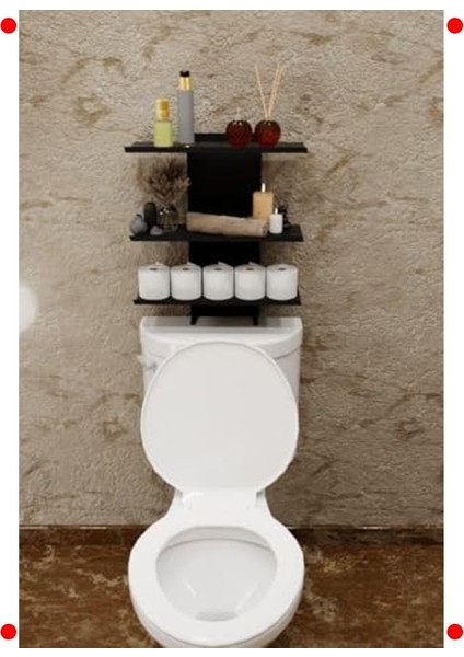 Klozet Üstü Banyo Düzenleyici Raf - Siyah, Çok Amaçlı modelleri