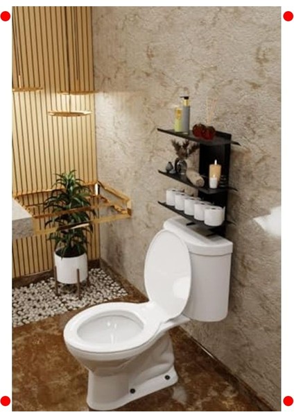 Klozet Üstü Banyo Düzenleyici Raf - Siyah, Çok Amaçlı fırsatları