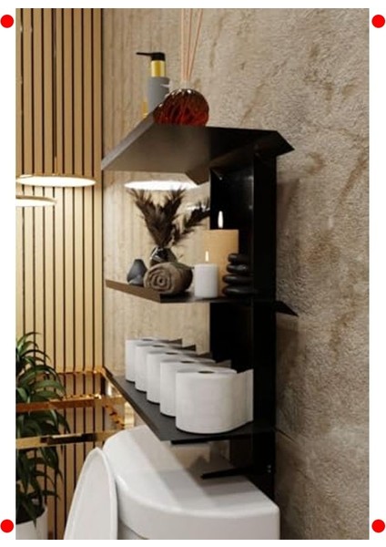 Klozet Üstü Banyo Düzenleyici Raf - Siyah, Çok Amaçlı indirimleri