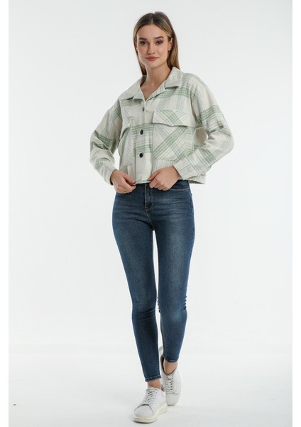 Ekose Cep Detaylı Crop Oduncu Kısa Gömlek indirimleri