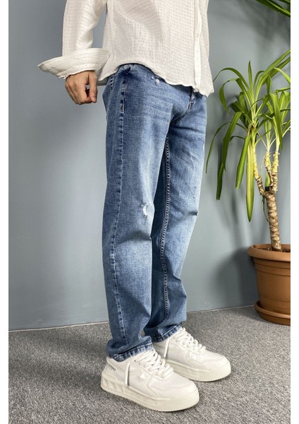 Mavi Yırtıklı Jean - Boyfriend Kot Pantolon fiyatları