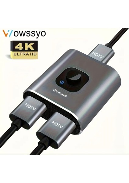 4K Ultra Hd Splitter Ayırıcı 2 Giriş 1 Çıkış 4K 60Hz HDMI Switcher Splitter Ce Lisanslı Orjinal Pc Dizüstü Hdtv Xbox Ps4 Ps5 Tv Macbook