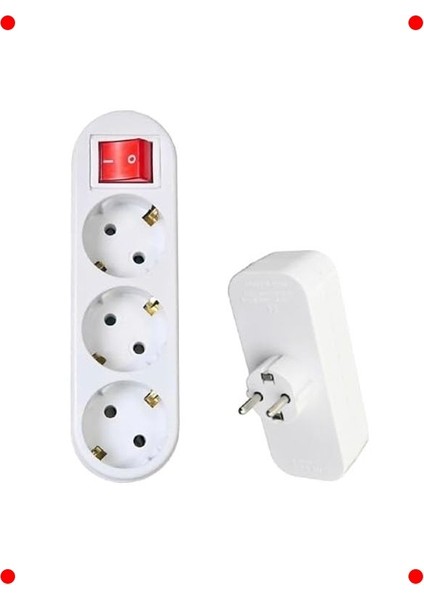 Anahtarlı 3'lü Topraklı Kablosuz Grup Priz