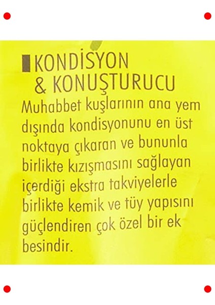 Muhabbet Kuşu Kondisyon ve Konuşturucu Yemi 150 G modelleri