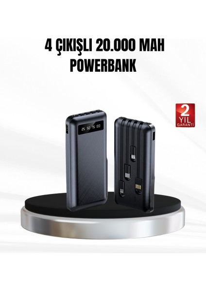 Techmrt Powerbank 20000 Mah LED Fenerli ve Çoklu Güvenlik Korumasına Sahip