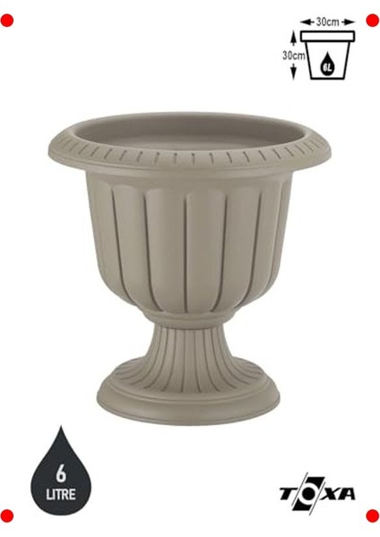 Ayaklı Nergis Saksı 6l 30CM - Kahverengi (Deliksiz) fiyatları