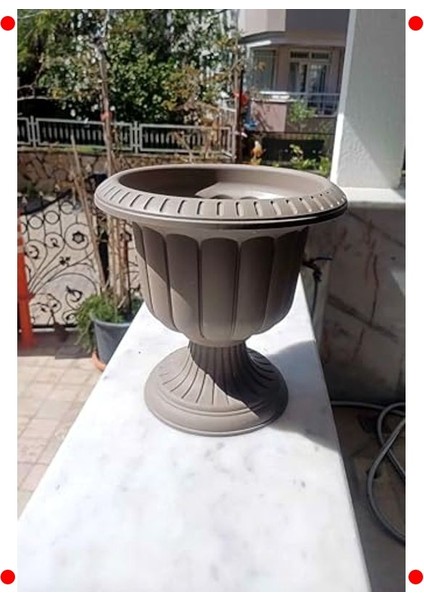 Ayaklı Nergis Saksı 6l 30CM - Kahverengi (Deliksiz) indirimleri