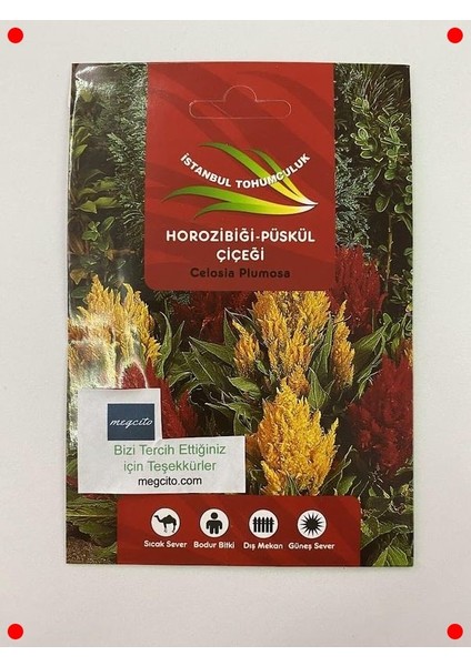 Horoz Ibiği Püskül Tohumları - 200 Adet Karışık Renk modelleri