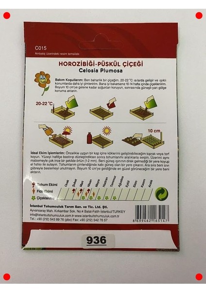 Horoz Ibiği Püskül Tohumları - 200 Adet Karışık Renk fırsatları