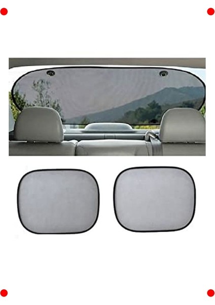 Araç Cam Güneşlik Perde Seti 3'lü - Vantuzlu