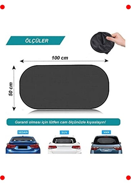 Araç Cam Güneşlik Perde Seti 3'lü - Vantuzlu modelleri