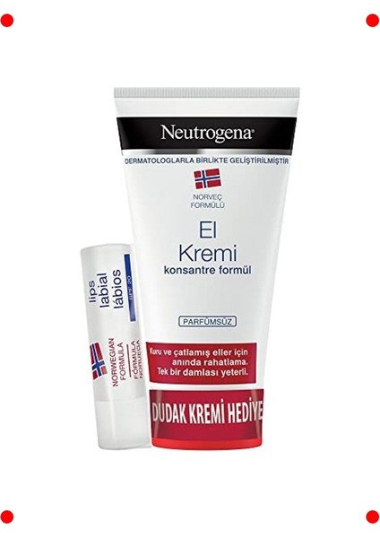 Norveç Formüllü El ve Dudak Kremi Seti Parfümsüz