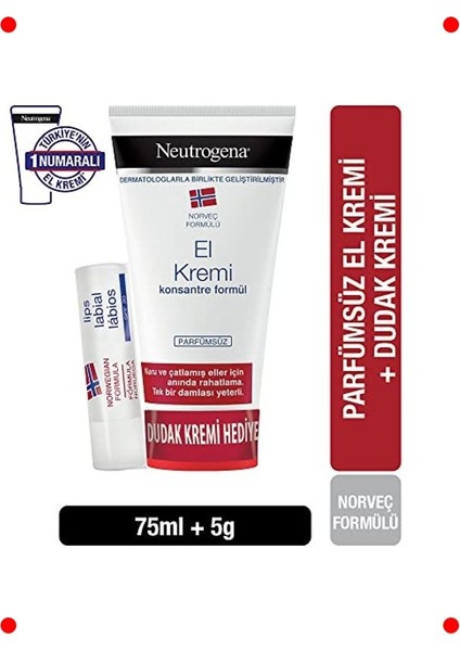 Norveç Formüllü El ve Dudak Kremi Seti Parfümsüz fiyatları