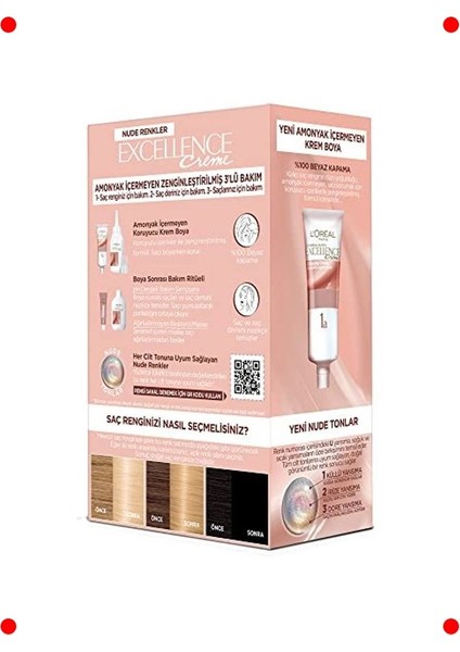 Nude Açık Sarı Kalıcı Krem Saç Boyası - 10U Tonu modelleri