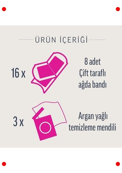 Hassas Bölgeler Için Hipoalerjenik Ağda Bandı (16 Adet) modelleri