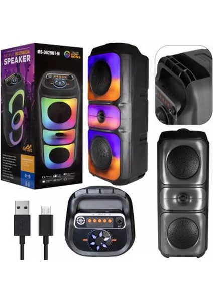 🔊 Katjmer KT-SP03 | Rgb Işıklı Bluetooth / USB Müzik Kutusu | Güçlü Ses, Derin Bass, Taşınabilir Hoparlör