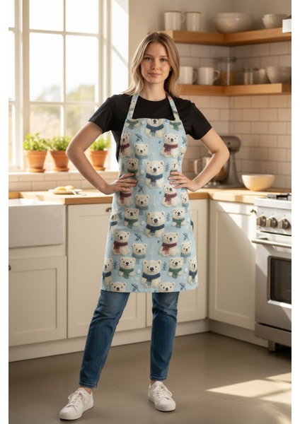 Unisex Mutfak Önlüğü Aşçı Önlüğü Yeni Yıl Yılbaşı Noel Baba