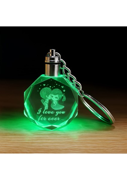 LED Işıklı Kristal Anahtarlık | I Love You For Ever Yazılı Işıltılı Hediye Anahtarlık modelleri