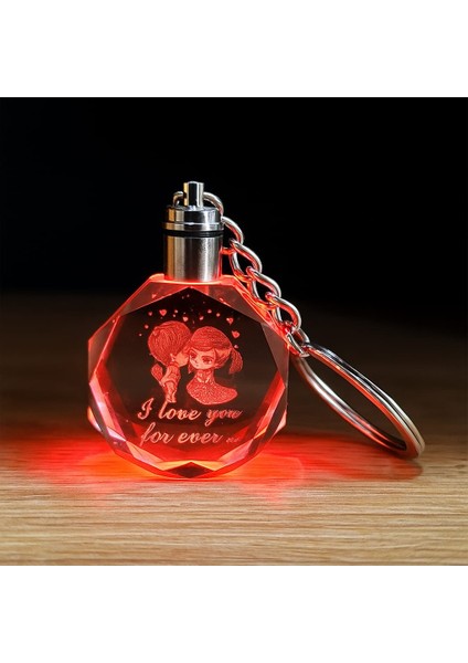 LED Işıklı Kristal Anahtarlık | I Love You For Ever Yazılı Işıltılı Hediye Anahtarlık fırsatları