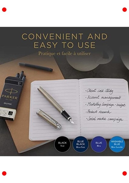 Dolma Kalem Kartuşu, Mavi, 5'li Paket indirimleri