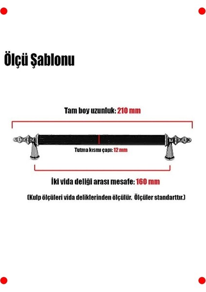 10 Adet Mat Siyah Metal Çekmece Dolap Kulpu 160MM modelleri