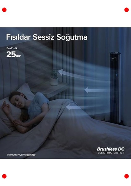 Sessiz Kule Vantilatör (Uzaktan Kumandalı, Beyaz) fırsatları