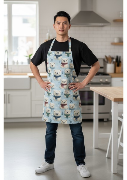 Unisex Mutfak Önlüğü Aşçı Önlüğü Yeni Yıl Yılbaşı Noel Baba