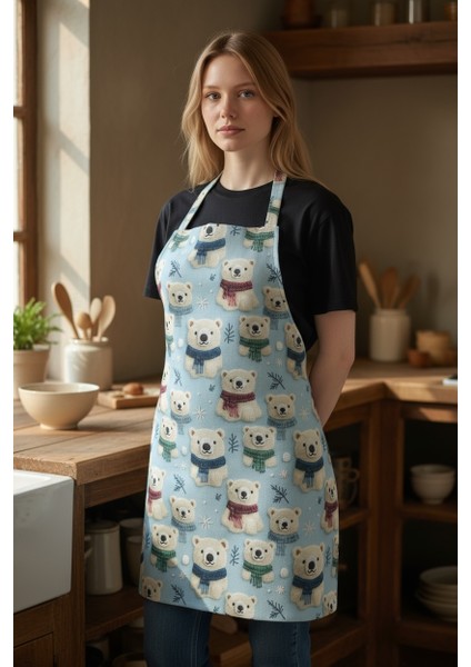 Unisex Mutfak Önlüğü Aşçı Önlüğü Yeni Yıl Yılbaşı Noel Baba