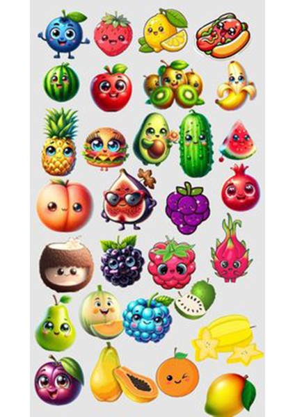 Sebze Meyve Telefon Laptop Notebook Tablet Defter Matara Stiker Etiket ST2258
