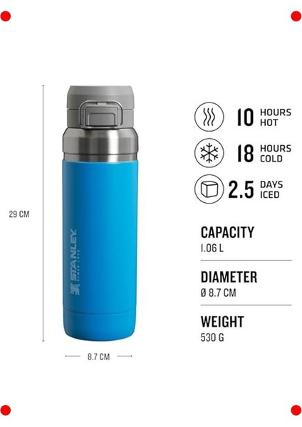 Hızlı Açılır Paslanmaz Çelik Termos, 1.06 L fiyatları