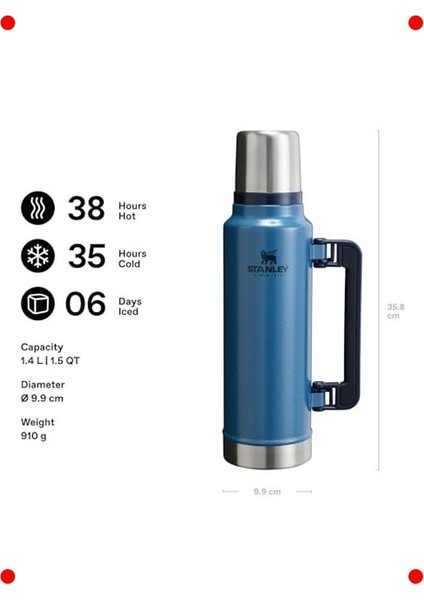 Sağlam Klasik Vakumlu Çelik Termos - 1.4 Lt fiyatları