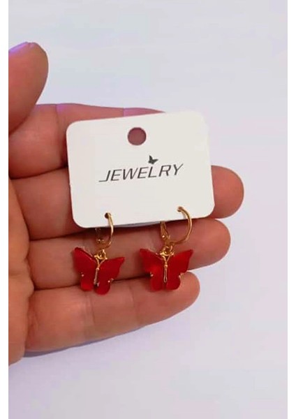 Paslanmaz Çelik Kırmızı Kelebek Küpe fiyatları