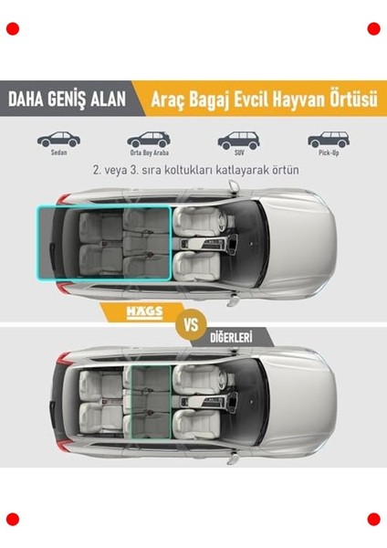 Evcil Hayvan Uyumlu Su Geçirmez Bagaj Örtüsü (Gri) indirimleri