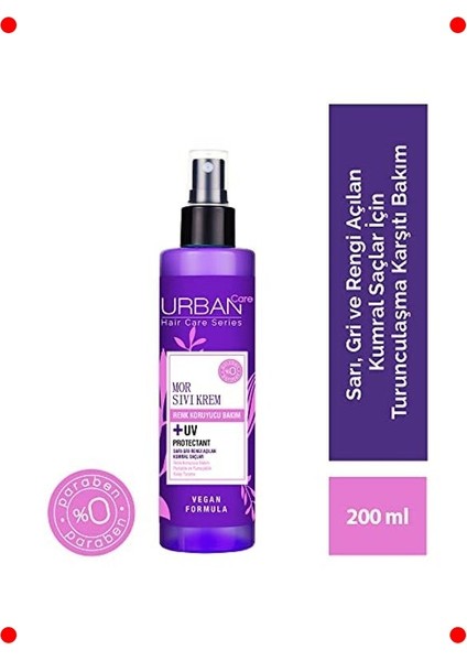 Mor Renk Düzeltici Sıvı Saç Bakım Kremi 200 ml