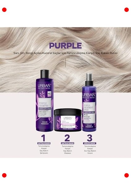 Mor Renk Düzeltici Sıvı Saç Bakım Kremi 200 ml modelleri