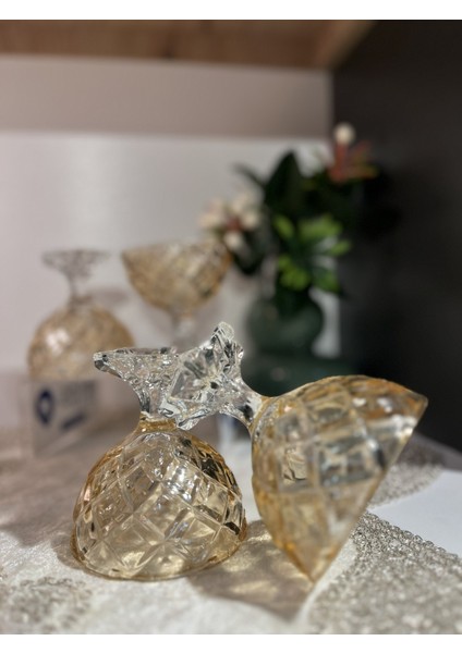 6 Adet Ice Cream Diamond Bal Rengi Cam Dondurma Çerez Kase Seti fırsatları