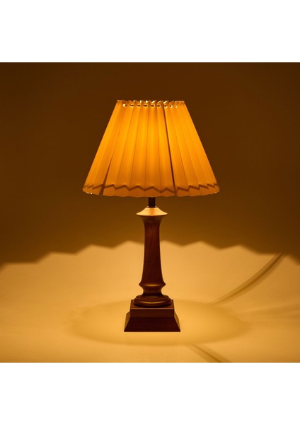 Lighting French Cottage Ahşap Ayak Abajur - Koyu Kahverengi / Krem fiyatları