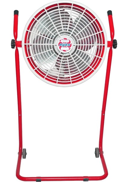 Ayas Devekuşu Retro Tekerlekli Sanayi Tipi Vantilatör - Kırmızı