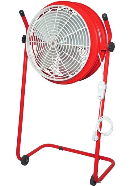 Ayas Devekuşu Retro Tekerlekli Sanayi Tipi Vantilatör - Kırmızı fiyatları