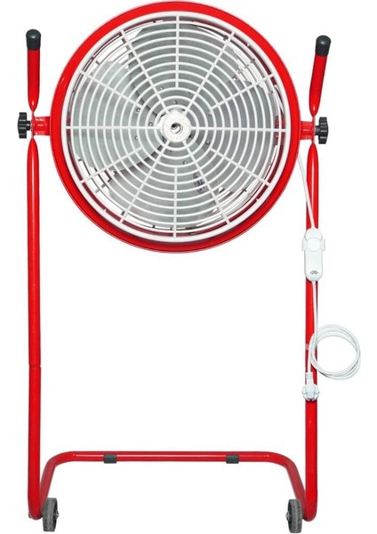 Ayas Devekuşu Retro Tekerlekli Sanayi Tipi Vantilatör - Kırmızı fırsatları