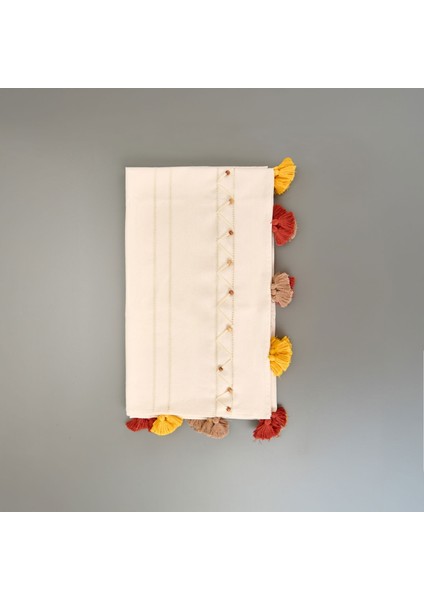 Soft Boncuklu Masa Örtüsü - Ekru - 140X240 cm modelleri